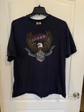 Harley Davidson Eagle Black T-Shirt desperado no sz tag *faded